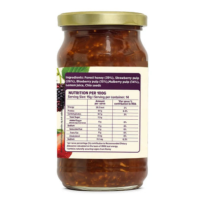 Jam | Mixed Berry Jam - 100% Real Fruits -  No Preservatives &amp; No Added Refined Sugar - Conscious Food - 220gm