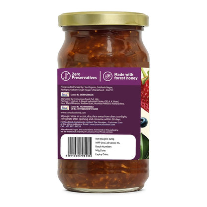 Jam | Mixed Berry Jam - 100% Real Fruits -  No Preservatives &amp; No Added Refined Sugar - Conscious Food - 220gm