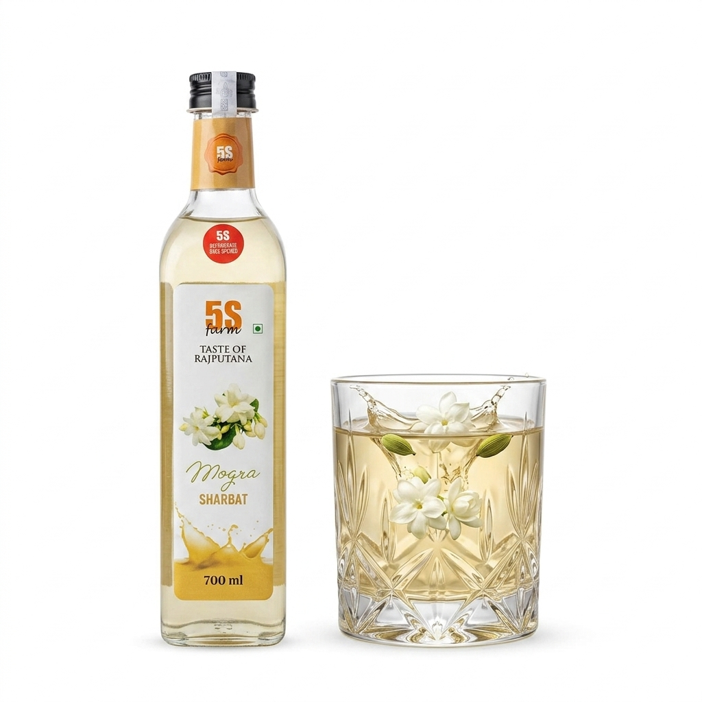 Sharbat | Mogra - Taste Of Rajputana - No Added Artificial Colors, Distillation &amp; No Added Preservatives – 5S Farm – 700ml