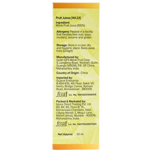 Monk Fruit Juice | (Concentrate) - Pure - Natural Sweetners - A Healthy Alternative To Refined Sugar - Non Gmo - Urban Platter – 50ml