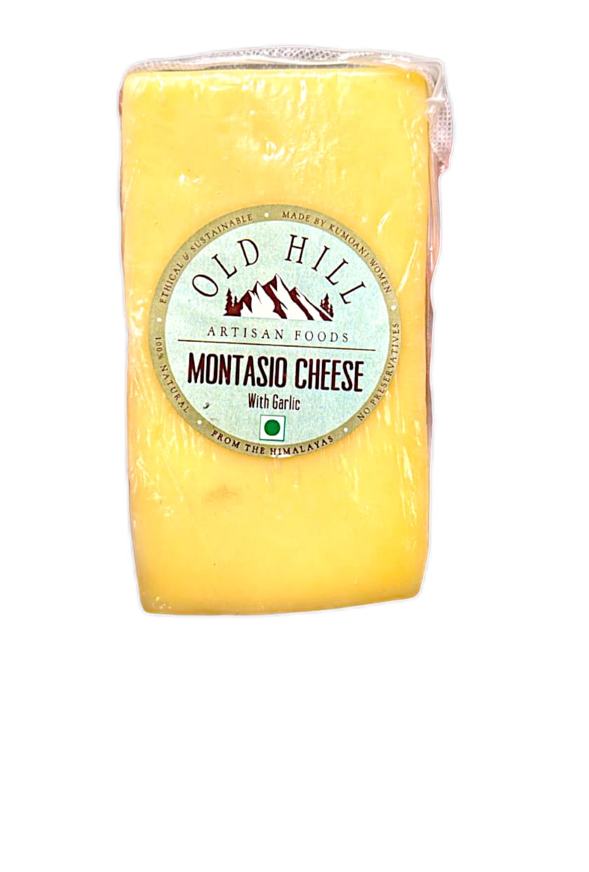 Cheese | Montasio Cheese (With Garlic) - 100% Natural - No Added Preservatives - Old Hill - 200gm