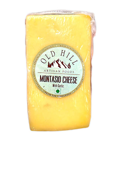 Cheese | Montasio Cheese (With Garlic) - 100% Natural - No Added Preservatives - Old Hill - 200gm
