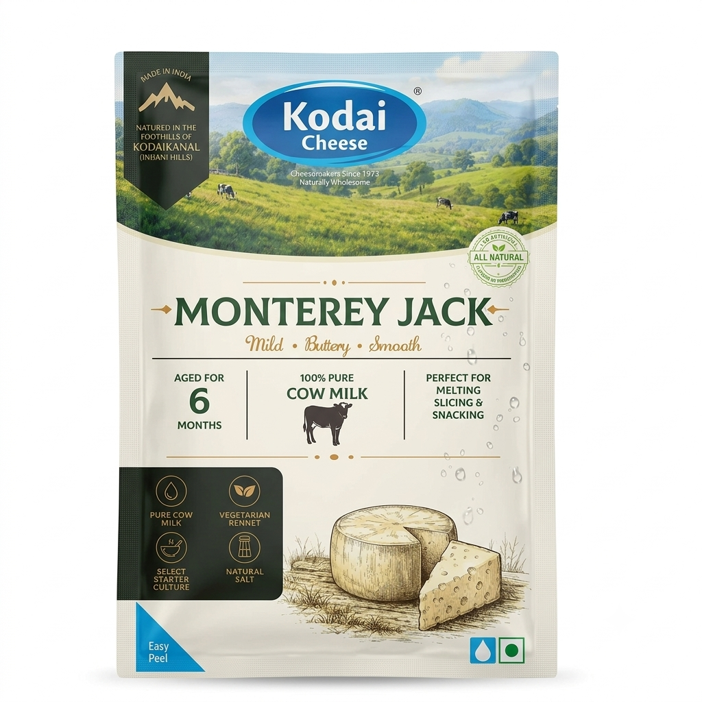 Cheese | Monterey Jack - 100% Cow Milk   – Kodai Cheese – 200gm