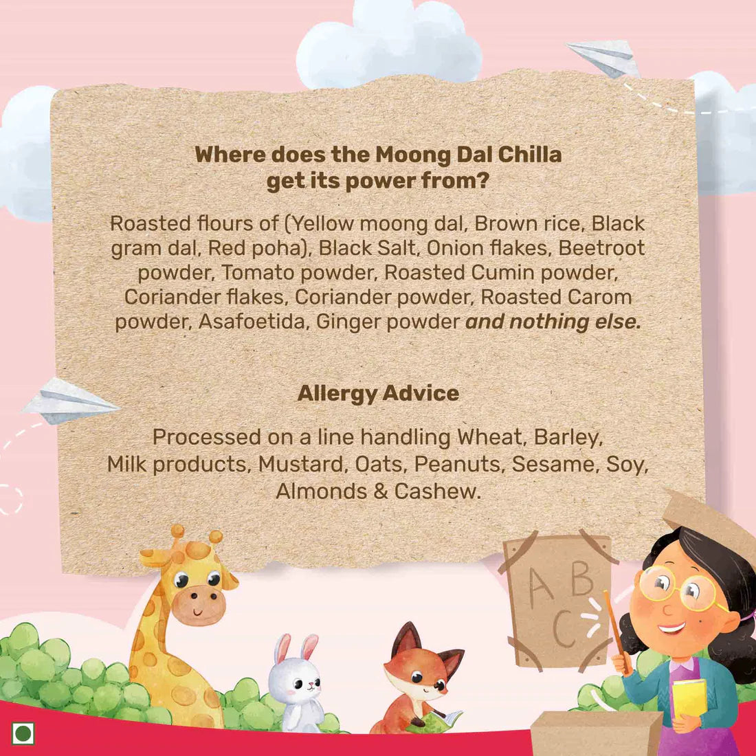 Moong Dal Chilla | (With Tomatoes &amp; Onion) - Age 2 + - Natural - Preservatives Free &amp; High In Fibre - Conscious Food - 200gm