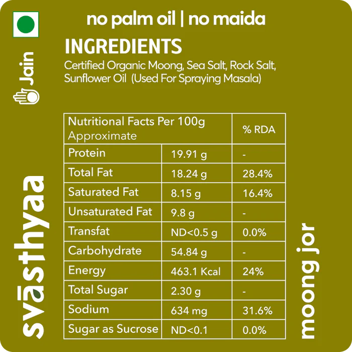 Moong Jor | 40g Protein – Roasted – Handmade – High In Protein – Vegan, Gluten Free, Jain Friendly, Guilt Free &amp; Diabetic Friendly – Svasthyaa – 200gm