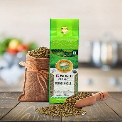 Moong Whole | USDA Organic - Unpolished - Elworld Organic - 500gm