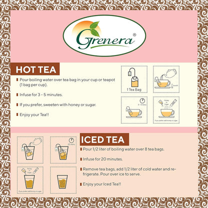 Tea | Moringa Pomegranate Infusion - Caffeine Free - Grenera - 20 Tea Bag