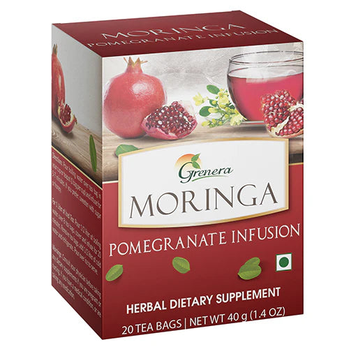 Tea | Moringa Pomegranate Infusion - Caffeine Free - Grenera - 20 Tea Bag
