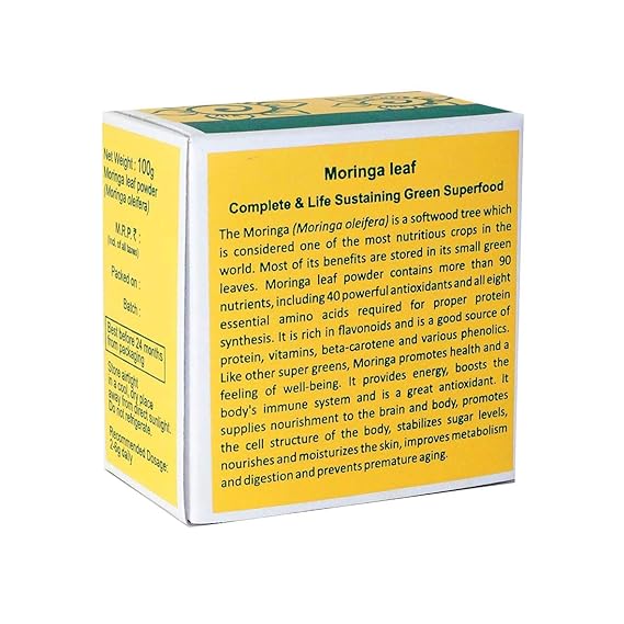 Moringa Powder | Complete &amp; Life Sustaining Green Superfood - Aurospirul - 100gm