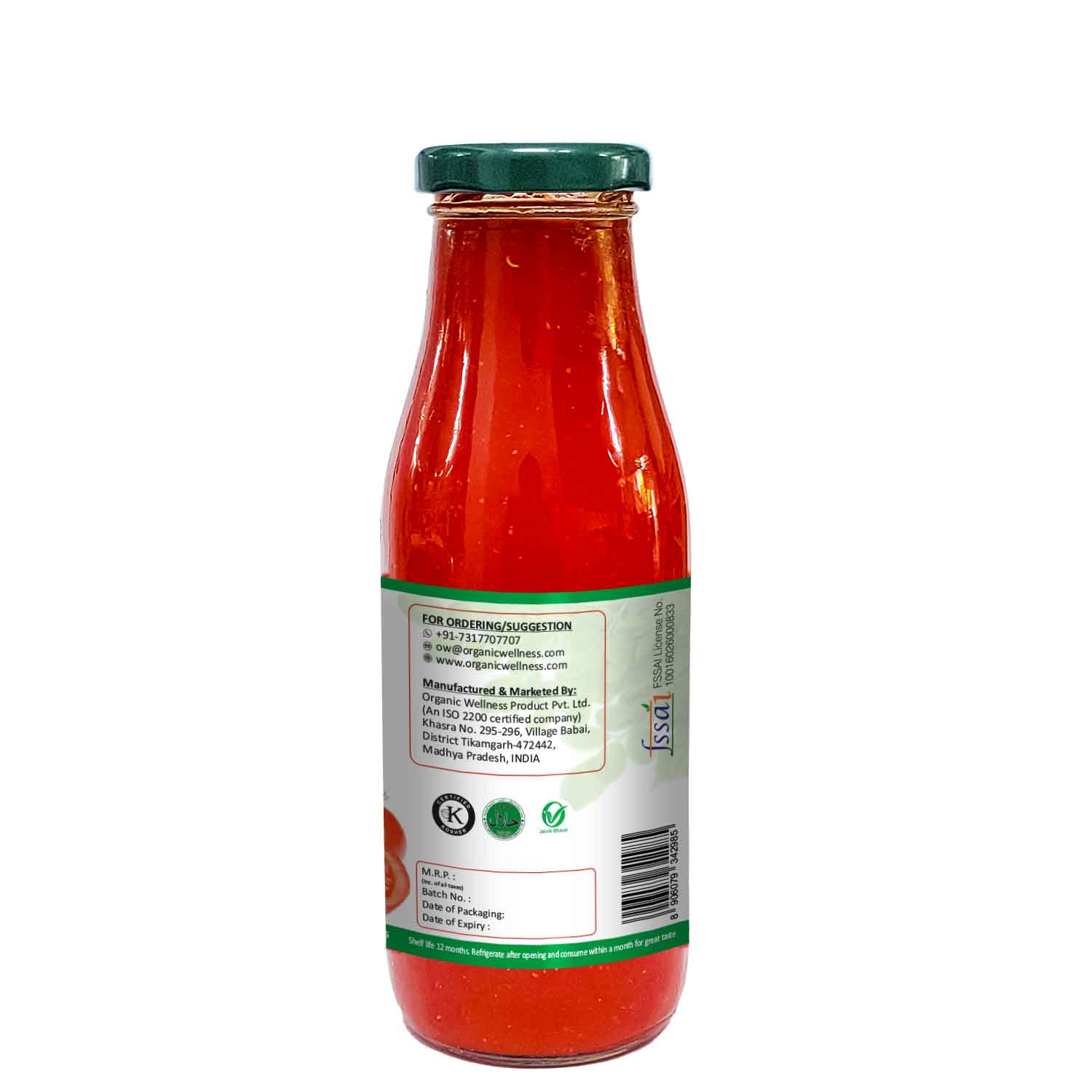 Tomato Ketchup | Moringa - No Added Preservatives, Colours &amp; Flavours - Organic Wellness - 350gm