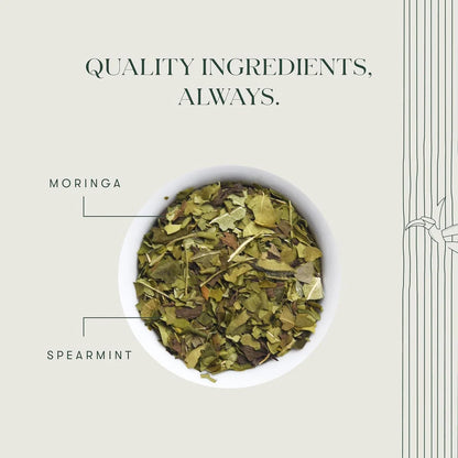 Herbal Tea | Moringa Mint Herbal Tea  - Caffeine Free  – Sweet, Smooth, Aromatic, Notes - USDA Organic – Luxmi Estates – 50gm