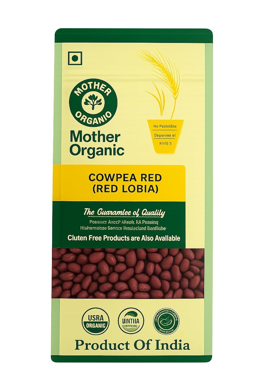 Cow Pea | (Red Lobia) - High In Protein And Fiber - Chemical Free - Mother Organic - 500gm
