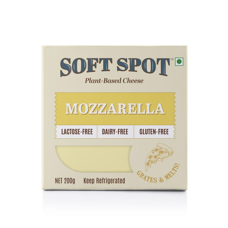 Vegan Mozzarella Cheese | Pasteurized - Grates &amp;amp; Melts – Gluten Free, Dairy Free &amp;amp; Lactose Free – Soft Spot Foods – 200gm