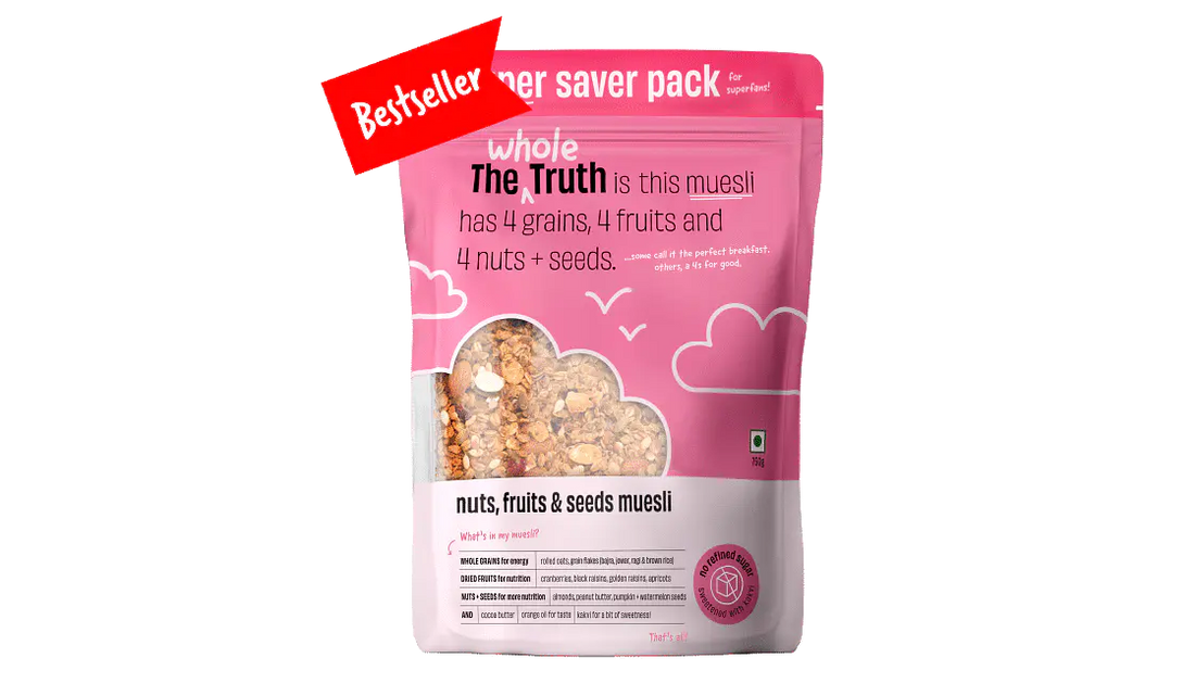Muesli | (Nuts, Fruits & Seeds) - Gluten Free, No Soy, No Added Colour, No Preservatives & No Artificial Sweetener - The Whole Truth - 350gm