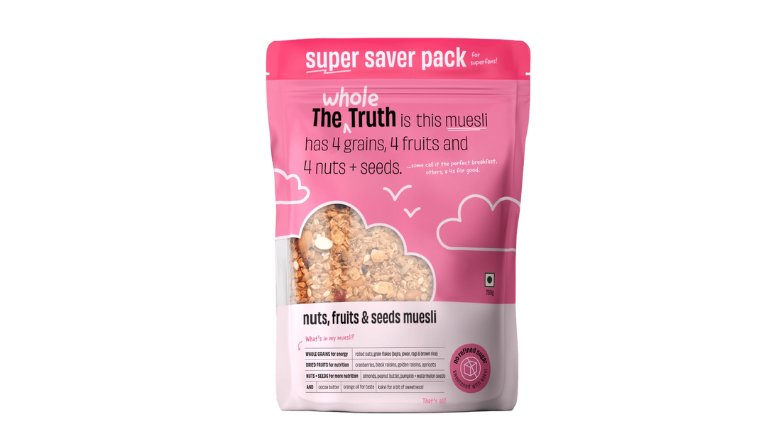 Muesli | (Nuts, Fruits & Seeds) – Gluten Free, No Soy, No Added Colour, No Preservatives & No Artificial Sweetener – The Whole Truth – 750gm