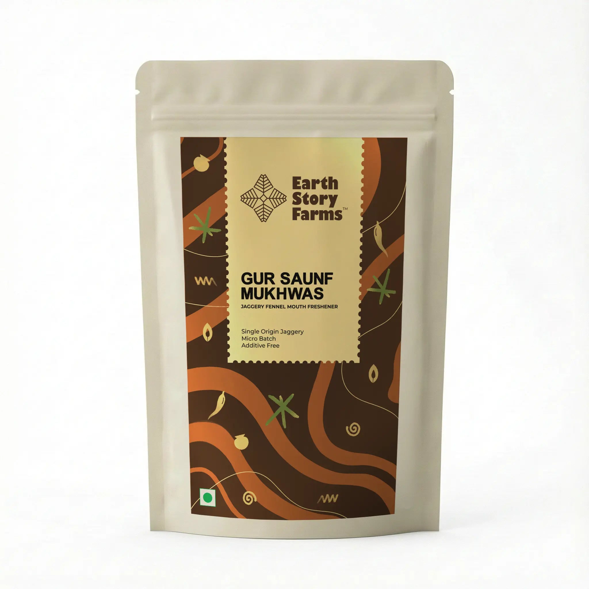 Mukhwas |Gur Saunf Mukhwas (Jaggery Fennel Mouth Freshener)-Aids Digestion, Improves Heart Health-Preservative-Free, Additive Free- Earth Story Farms- 50gm