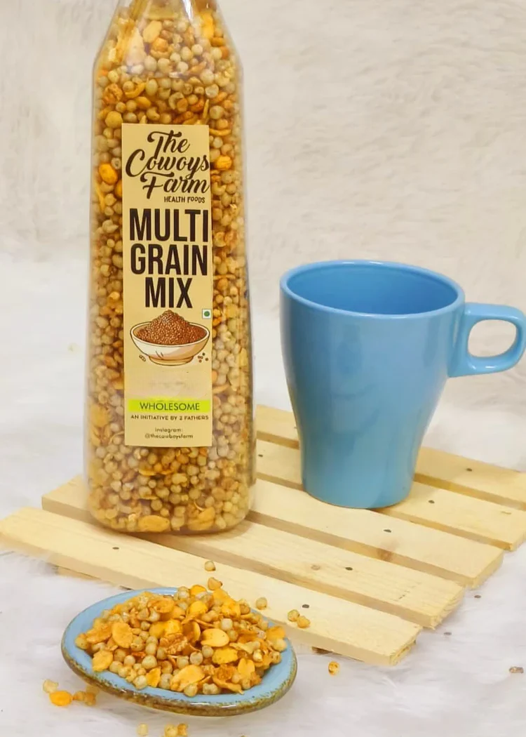 Multi Grain Mix | (Zesty) – No Onion, No Garlic, No Flavor Enhancer, No Artificial Colors &amp; No Added Preservatives – Natural Ingredients – The Cow Boys Farm – 250gm