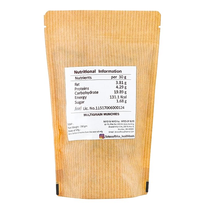 Multigrain Munchies | Roasted – Gluten Free &amp; Oil Free – Bites Of Bliss – 150gm