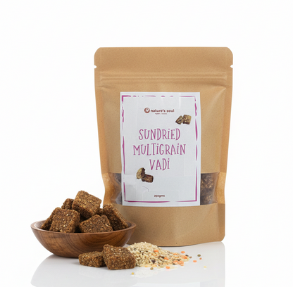 Multigrain Vadi | (Sundried) – Soya Free, Wheat Free, No Ajinomoto &amp; No Trans Fats – Nature’s Soul – 250gm