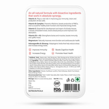 Multivitamin – Melts – Vegan &amp; Sugar Free - Wellbeing Nutrition – 30 Strips