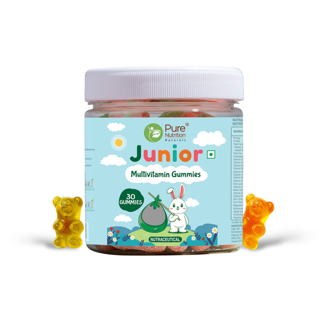 Multivitamin Gummies | (With Ashwagandha) - For Kids - Support Growth And Development, Enhance Cognitive Function & Boost Immunity - Pure Nutrition - 30 Gummies