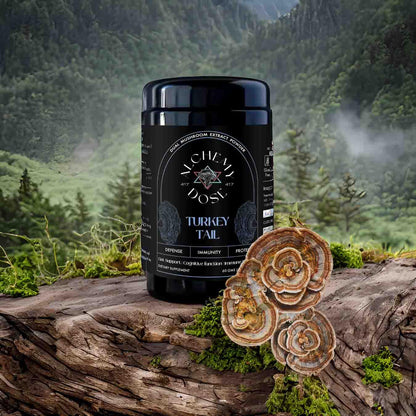 Mushroom Powder | Turkey Tail – Cognitive Function – Gut Support – Immune Support – Vegan, Gluten Free, Cholesterol Free, Soy Free, Peanut Free &amp;amp; Dairy Free – Alchemy Dose – (30 Serving) – 30gm