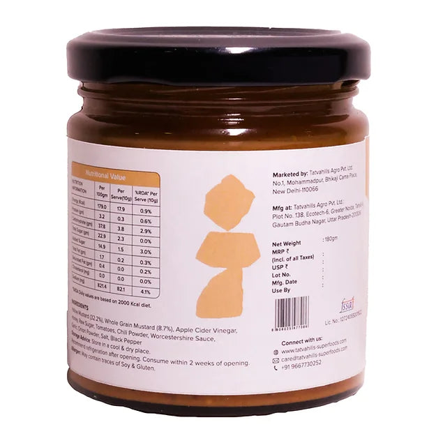 Sauce | Mustard BBQ Sauce – No Added Preservatives &amp; Additives Free – Tatva Hills – 180gm