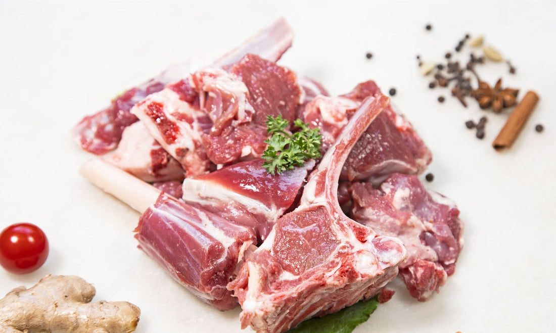 Mutton Shoulder Curry Cut - Fresh - Alwar, Rajasthan - Halal Certified - Pasture Raised & Grass Fed - Antibiotics And Hormone Free - 250gm