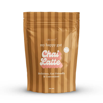 Chai Latte | Delicious, Gut Friendly &amp;amp; Convenient - No Refined Sugar Or Stevia &amp;amp; No Added Synthetic Flavours And Preservatives - Cosmix - 200gm