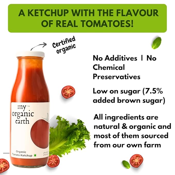 Tomato Ketchup | Organic - Chemical Free, No Artificial Colours &amp;amp; Preservatives – My Organic Earth – 950gm