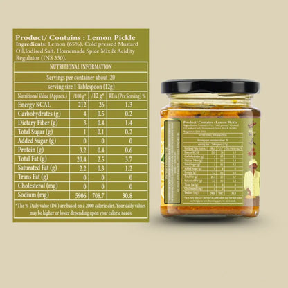 Pickle | (Lemon Pickle) -  Nimbu Masala Magic - Organic Nation - 250gm