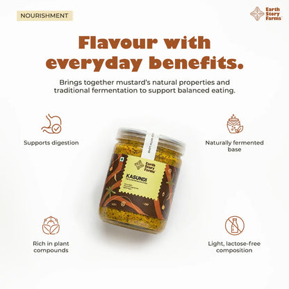 Kasundi | Classic Bengali Mustard - 100% Vegan - Preservative-Free - Earth Story Farms- 200gm