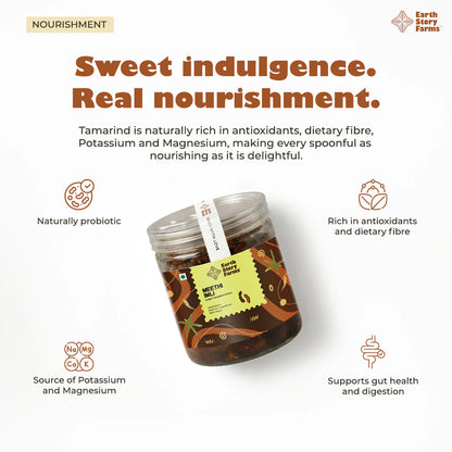 Sweet Pickle | Meethi Imli  (Sweet Tamarind Pickle)-Tetul-er Achaar- Premium Ingredient - 100% Vegan - Preservative-Free - Earth Story Farms- 200gm
