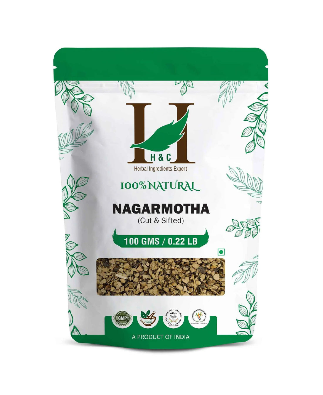 Natural Nagarmotha Leaves (Cut &amp; Sifted) - 100% Natural- Ayurvedic- Digestive &amp; Skin Wellness - H&amp;C - 100gm