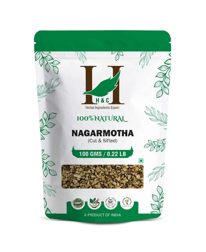 Natural Nagarmotha Leaves (Cut &amp; Sifted) - 100% Natural- Ayurvedic- Digestive &amp; Skin Wellness - H&amp;C - 100gm