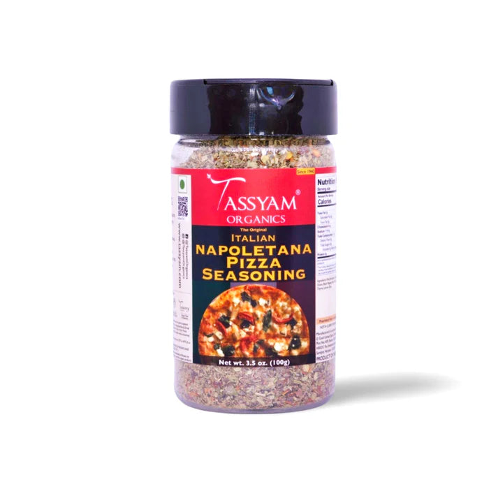 Seasoning | Italian Napoletana Pizza Seasoning - No Added Flavours, Colours & No Added Preservatives - Tassyam Organics - 100gm