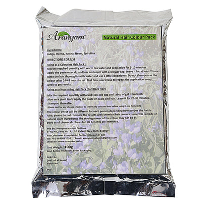 Natural Colour and Nourish Hair Pack - Soft Black – Eco Friendly - Aranyam – 200gm