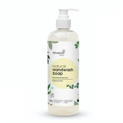 Natural Handwash Soap Fragrance Free – Natural - Vegan &amp;amp; Cruelty Free - Windmill Baby – 450ml