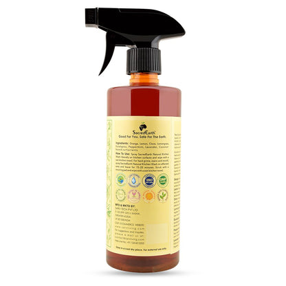 Kitchen Cleaner | (Made From Orange, Lemon, Clove, Eucalyptus And Peppermint) - Natural - Biodegradable, Chemical Free &amp; Non Toxic - Sacred Earth - 500ml