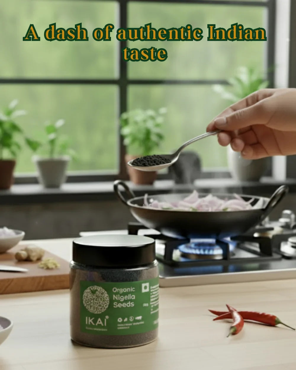 Seeds| Natural Nigella Seeds (Kalonji) - Mangrail , Aromatic Spice - No Preservatives- Ikai Organic – 50gm