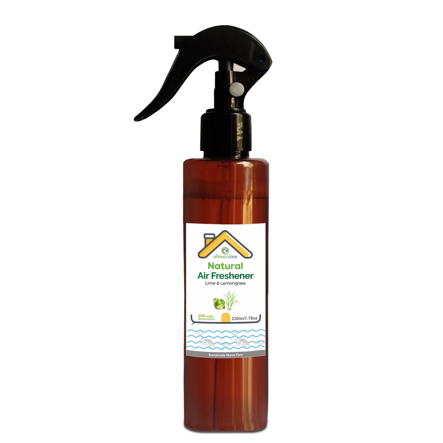 Air Freshner | Natural Air Freshner Lime Lemongrass - No Artificial Ingredients &amp; Parabens Free - Ahinsa Care - 230ml