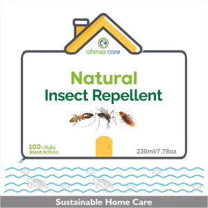 Repellant | Natural Insect Repellant - 100% Plant Based Active Ingredients - Vgean, Cruelty Free, No Artificial Ingredients, Formaldehyde, Aerosols & No Parabens - Ahinsa Care - 200ml