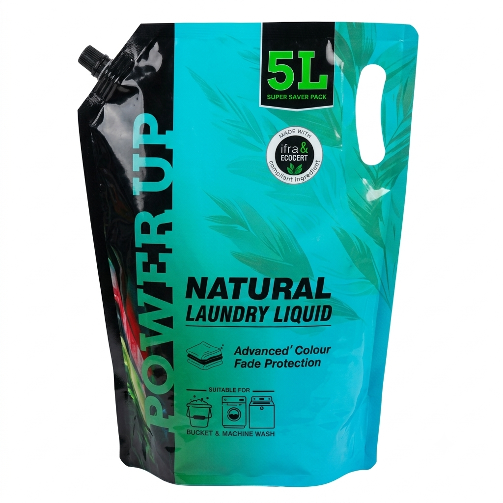 Liquid Detergent | Natural Laundry Liquid -Power Up -Advanced Colour Fade Protection-Made With Coconut Based Formula-No Labsa, Bleach – Beco – 5000ml