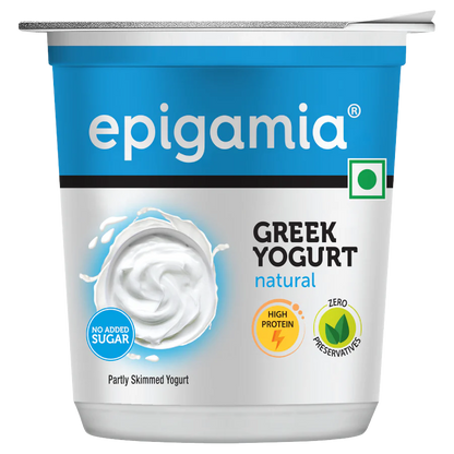 Yogurt |Natural Greek Yogurt - High In Protein &amp; No Added Preservatives – Epigamia - 85gm