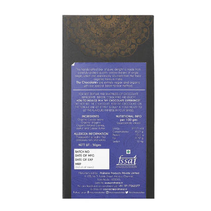 Dark Chocolate | Naughty Nuts Jaggery Dark Chocolate - 70% Dark Chocolate - Bean To Bar - No Additives, Colours &amp; No Added Preservatives - Thy Chocolates - 50gm