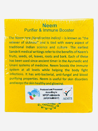 Neem | (Purifier Immune System) – Anti Fungal &amp;amp; Blood Purifying Properties – Aurospirul – 100 Capsules