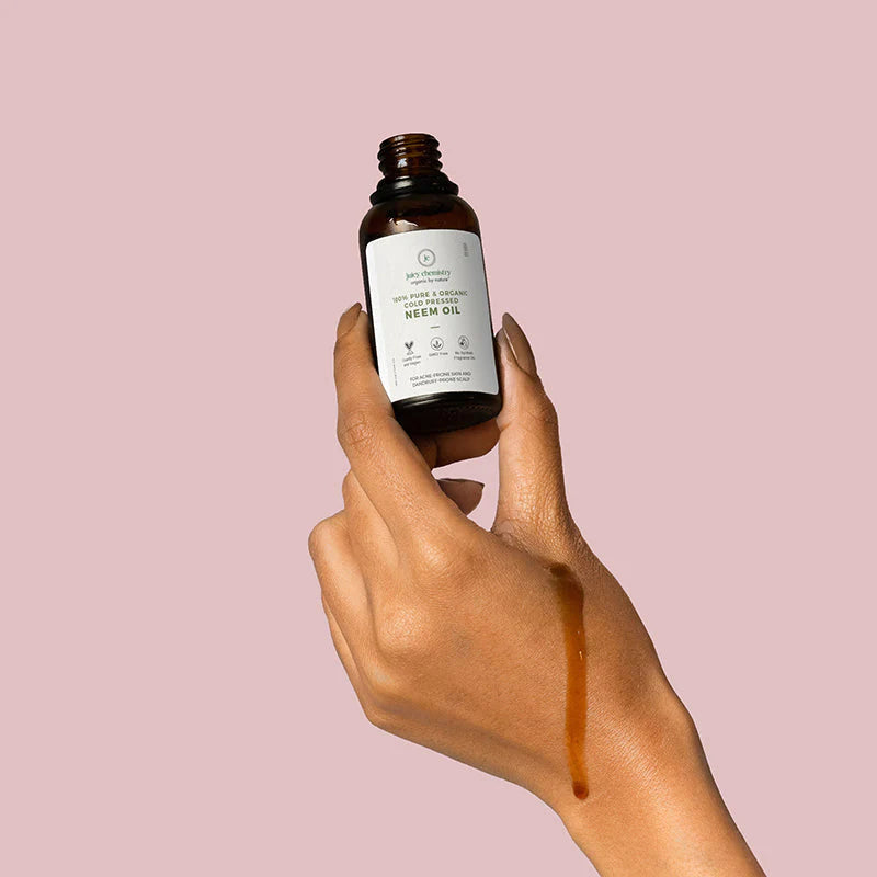 Neem Oil | Suitable For Acne Prone Skin - Cosmos Organic - Cold Pressed - Vegan, Cruelty Free &  No Synthetic Fragrances - Juicy Chemistry - 30ml