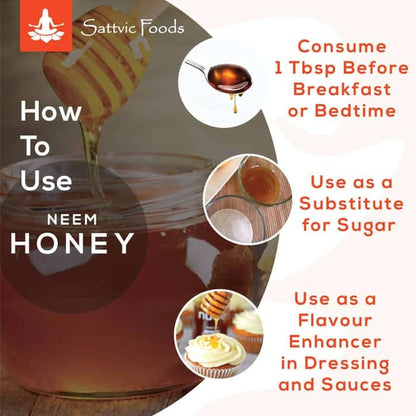 Neem Honey | (Raw &amp; Unheated) - Sattvic Food - 300gm