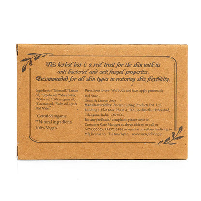 Neem &amp; Lemon Luxury Handmade Soap - Ancient living - 100gm