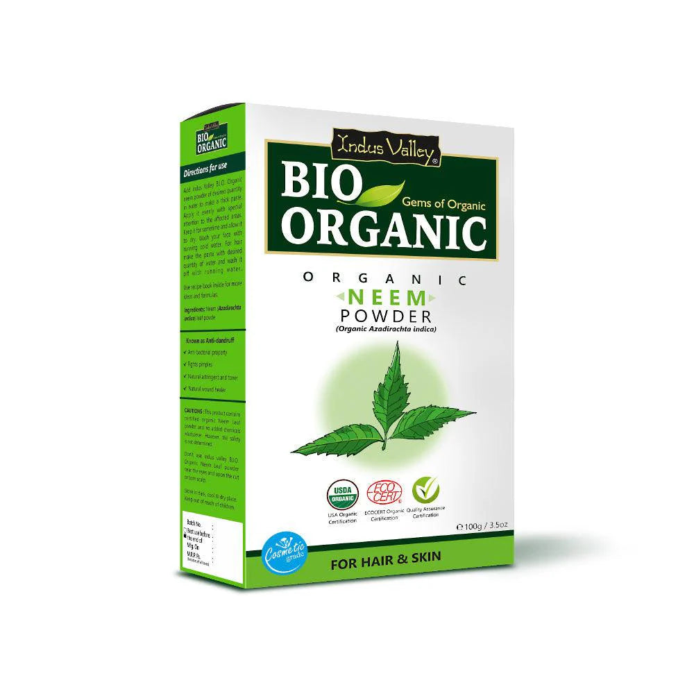 Face Pack | Neem Leaf Face Pack Powder - Organic Azadirachta Indica - For Face & Skin - USDA Organic - Vegan & No Added Chemicals - Indus Valley – 200gm